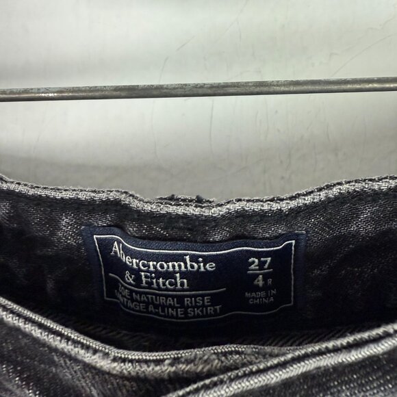 Abercrombie & Fitch Zoe Natural Rise Vintage A-Line Skirt Faded Black Size 27 4 - Picture 4 of 9